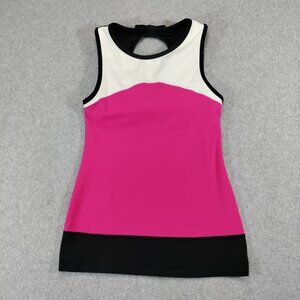 Kate Spade x Beyond Yoga Tank Top Womens Small Pink Black Bow Back Activewear